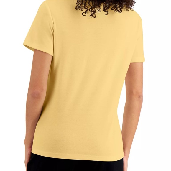 Karen Scott Squared Neck Cotton Top - Picture 2 of 2